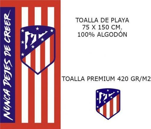ATLETICO MADRID TOALLA PLAYA 75*150 ALGODON PREMIUM 420 GRAMOS
